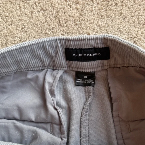 Club Monaco Wide Leg Pants Cords- Gray - Picture 2 of 7